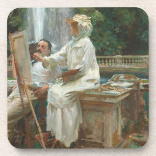 Fountain Villa Torlonia Frascati, Italy by Sargent Coaster