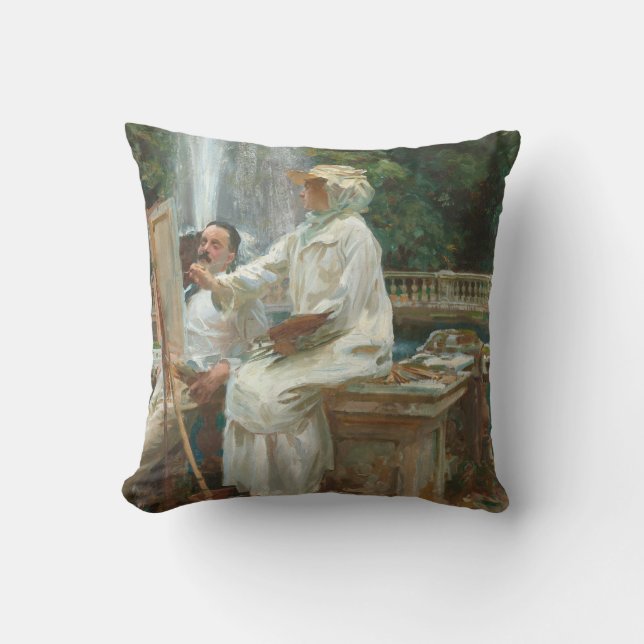 Fountain Villa Torlonia Frascati, Italy by Sargent Cushion (Front)
