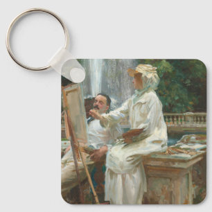 Fountain Villa Torlonia Frascati, Italy by Sargent Key Ring