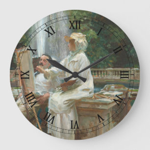 Fountain Villa Torlonia Frascati, Italy by Sargent Large Clock