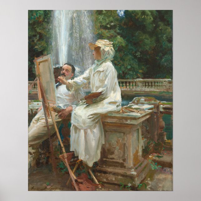 Fountain Villa Torlonia Frascati, Italy by Sargent Poster (Front)