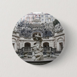 Fountain with Neptune statue in Prague 6 Cm Round Badge