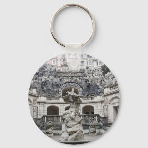 Fountain with Neptune statue in Prague Key Ring