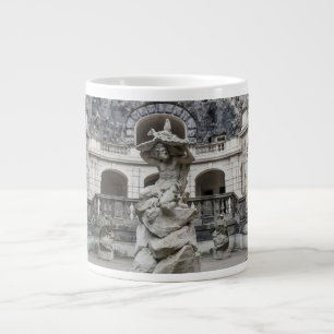 Fountain with Neptune statue in Prague Large Coffee Mug