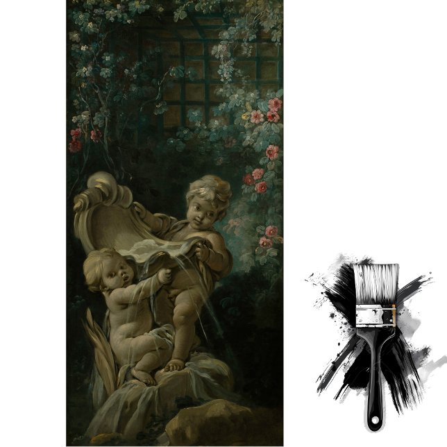 Fountain with Two Cupids, One of Whom is Kneeling Tissue Paper (Creator Uploaded)