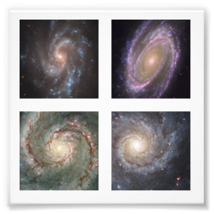 Four 2-inch Square Spiral Galaxies Photo