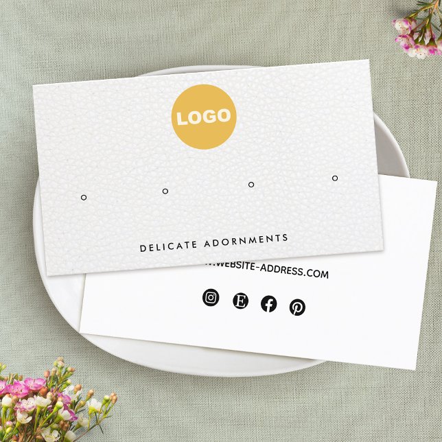  Four 4 Hole Stud Add Logo Earring Holder  Business Card (Creator Uploaded)