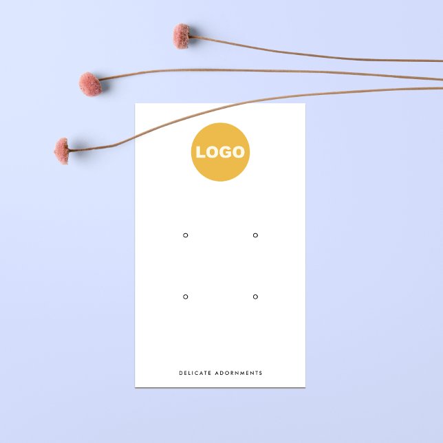 Four 4 Hole Stud Earring Display Holder Add Logo  Business Card (Creator Uploaded)