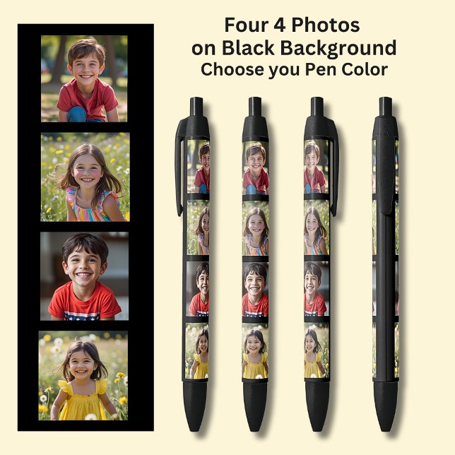 Four 4 Square Photos on Black on Black Ink Pen (Creator Uploaded)