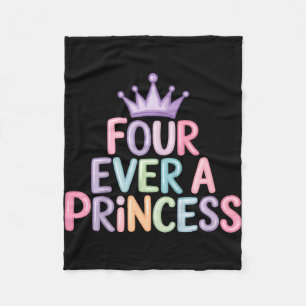 Four a princess 4th birthday girls 4 year old girl fleece blanket