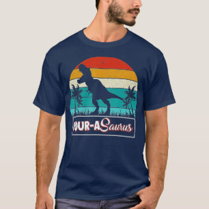 Four a Saurus Birthday T Rex 4 Year Old Dino 4th D T-Shirt