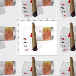 Four Aces, A Drink and A Cigar Fabric