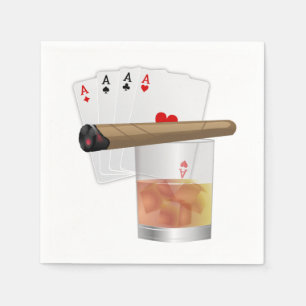 Four Aces, A Drink and A Cigar Napkin