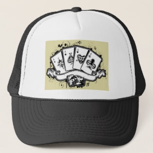 Four aces cards design trucker hat
