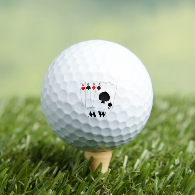 Four Aces Design Monogrammed Golf Balls (Insitu Tee)