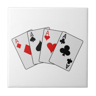 Four Aces (Four of a Kind) Poker Playing Cards Ceramic Tile