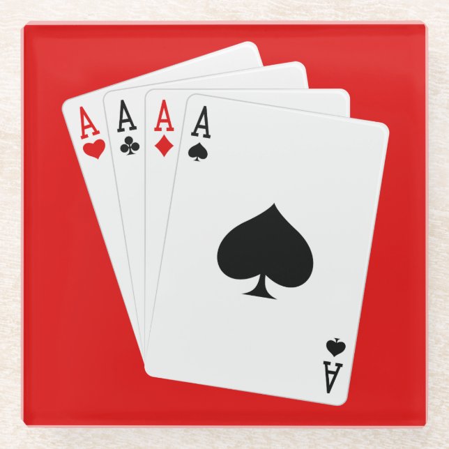 Four Aces Glass Coaster (Front)