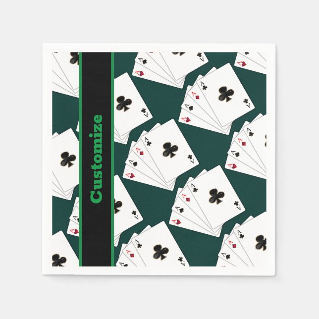 Four Aces Playing Cards Napkins (Front)