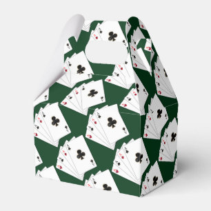 Four Aces Playing Cards Pattern Gable Favour Box