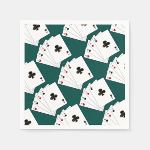 Four Aces Playing Cards Pattern Napkins