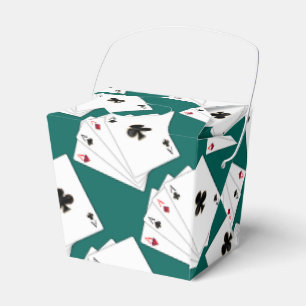 Four Aces Playing Cards Pattern Take Out Favour Box