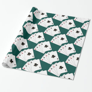 Four Aces Playing Cards Wrapping Paper