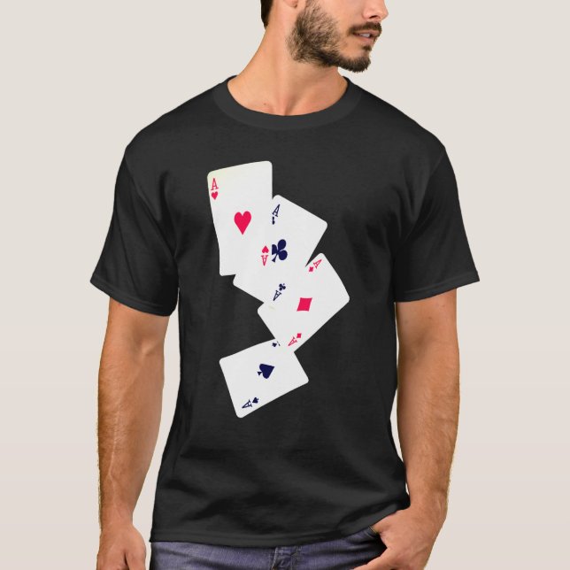 Four Aces Poker Pro Lucky Player Winner Costume Ha T-Shirt (Front)