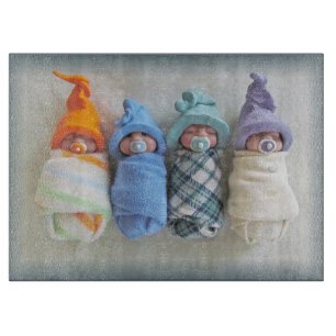 Four Adorable Elf Babies: Polymer Clay Cutting Board