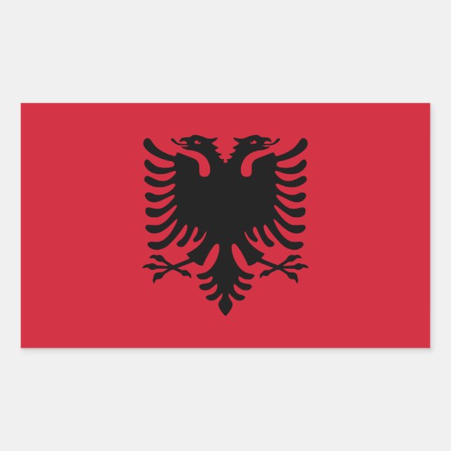 FOUR Albania National Flag Rectangular Sticker (Front)