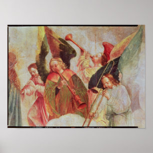 Four angels playing instruments poster