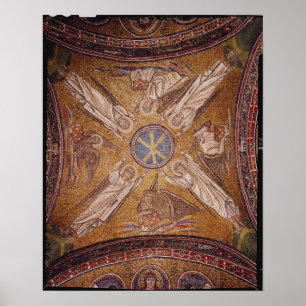 Four angels with the symbols of the poster