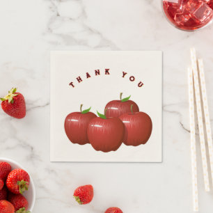 Four Apple Thank You Cocktail Tissues Table Touch Napkin