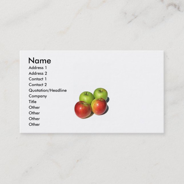 Four Apples on business card (Front)