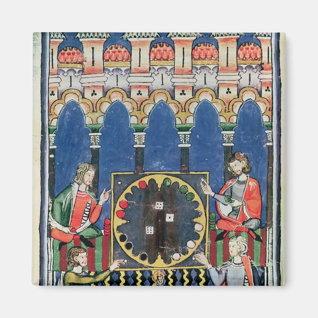 Four Arabic Backgammon Players Magnet (Front)