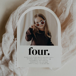 Four Arch Photo Birthday Invitation