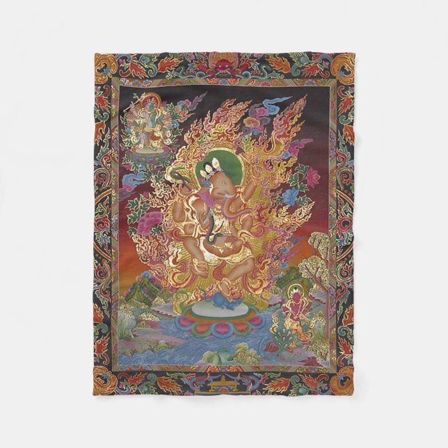 Four-Armed Ganesh Fleece Blanket (Front)