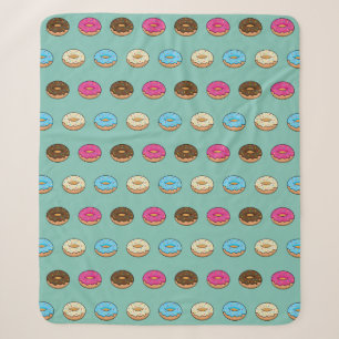 Four Assorted Donuts Pattern Sherpa Blanket