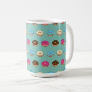 Four Assorted Doughnuts Pattern Coffee Mug