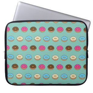 Four Assorted Doughnuts Pattern Laptop Sleeve
