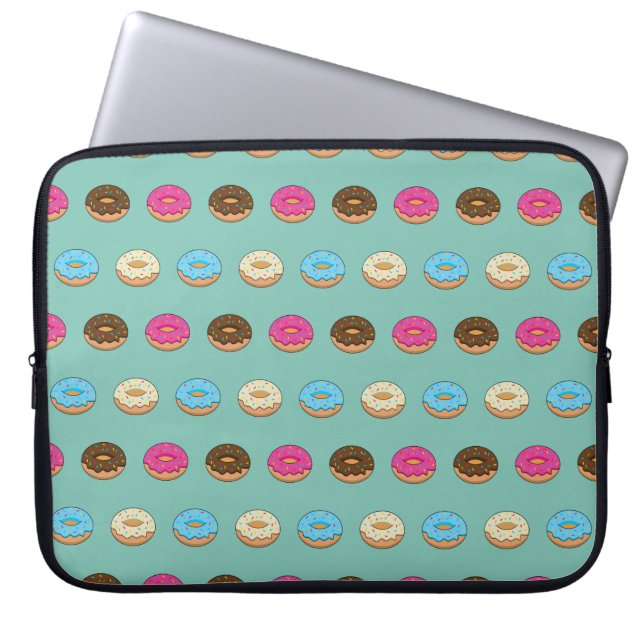 Four Assorted Doughnuts Pattern Laptop Sleeve (Front)