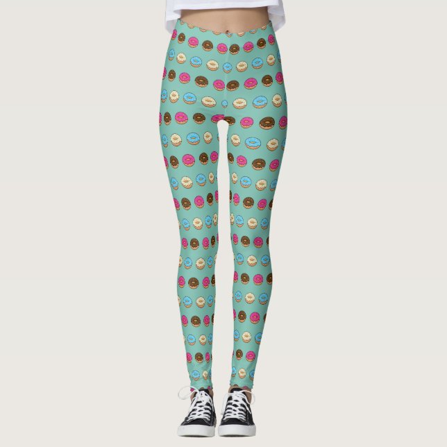 Four Assorted Doughnuts Pattern Leggings (Front)