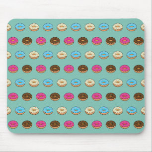 Four Assorted Doughnuts Pattern Mouse Pad