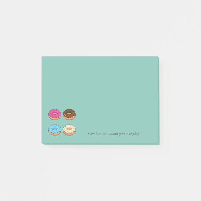 Four Assorted Doughnuts Pattern | Personalise Post-it Notes (Front)