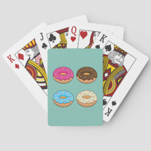 Four Assorted Doughnuts Pattern Playing Cards