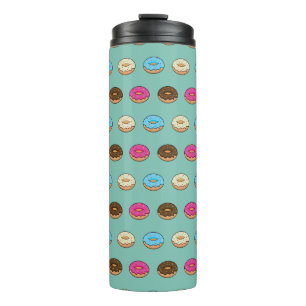 Four Assorted Doughnuts Pattern Thermal Tumbler