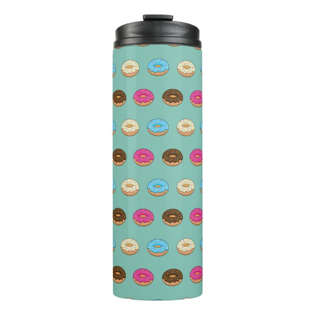 Four Assorted Doughnuts Pattern Thermal Tumbler (Front)
