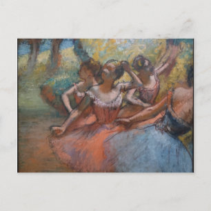Four Ballet Dancers on Stage by Degas  Postcard