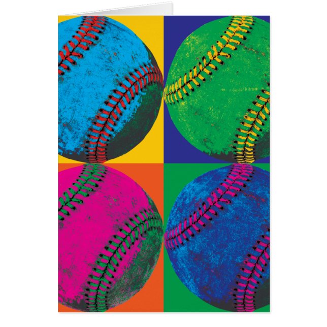 Four Baseballs in Different Colours (Front)