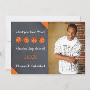 Four Basketball Chalkboard- Grad Announcement