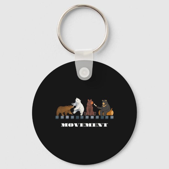 Four Bear 4b Movement Feminist Women Empower Graph Key Ring (Front)